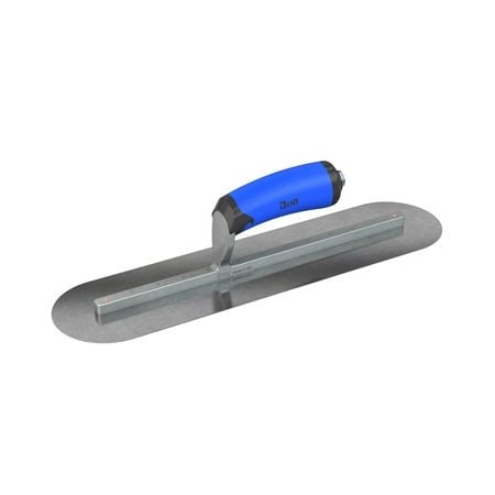 Bon Tool Carbon Steel Finishing Trowel - Round End - 16" x 4-1/2" with Camel Back Wood Handle 67-195